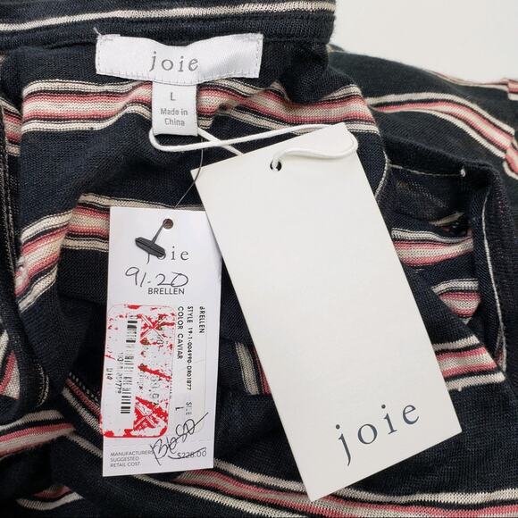 Joie Brellen Twist Back Slub Linen Jersey Midi Dress In Caviar Runs Small NEW - Picture 11 of 13